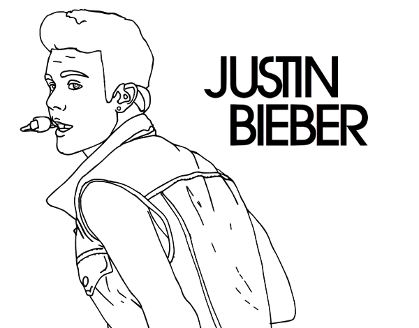 Justin bieber singing coloring page