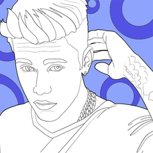 Justin bieber and his tattoo coloring pages