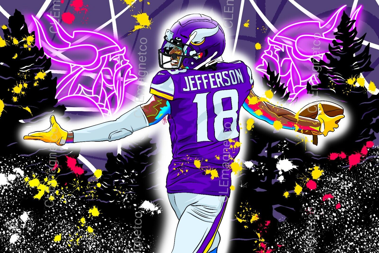 Justin jefferson art magnet