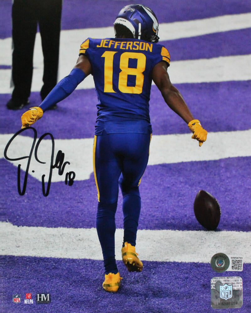 Justin jefferson autographed minn vikings x hm td dance photo