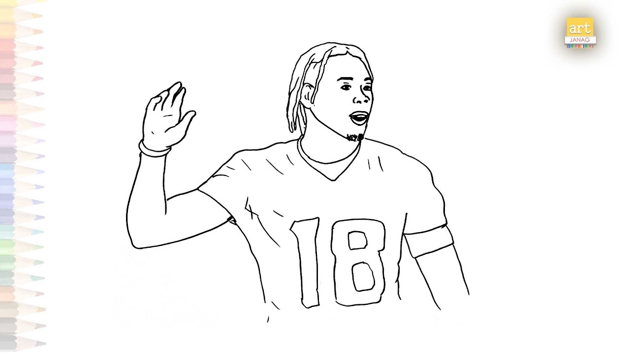 Justin jefferson drawing aerican football wide receiver drawing how to draw justin jefferson