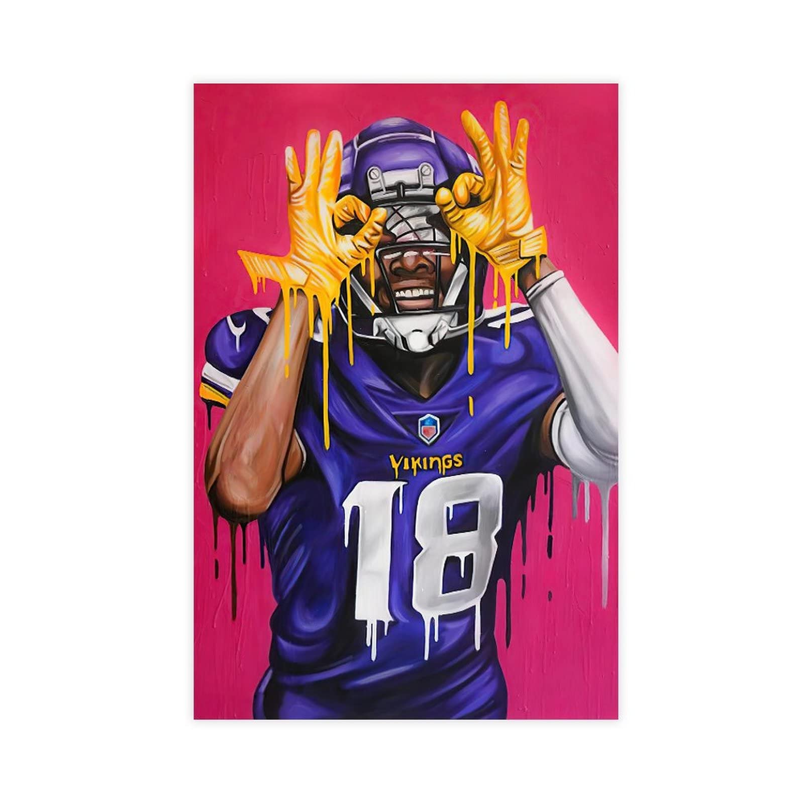 Chicreed justin jefferson poster football picture canvas poster wall art decor print picture paintings for living room bedroom decoration unframe xinchxcm posters prints