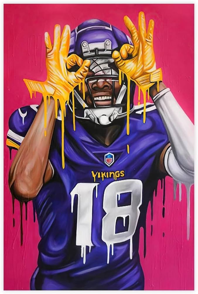 Chicreed justin jefferson poster football picture canvas poster bedroom decor sports landscape office room decor gift unframe xinchxcm posters prints