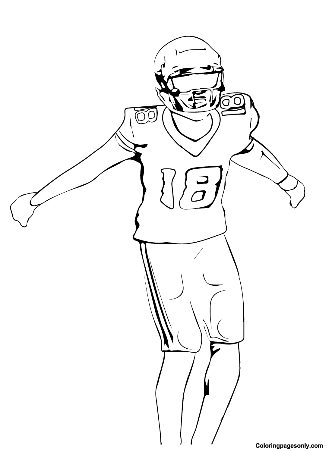 Justin jefferson coloring pages printable for free download