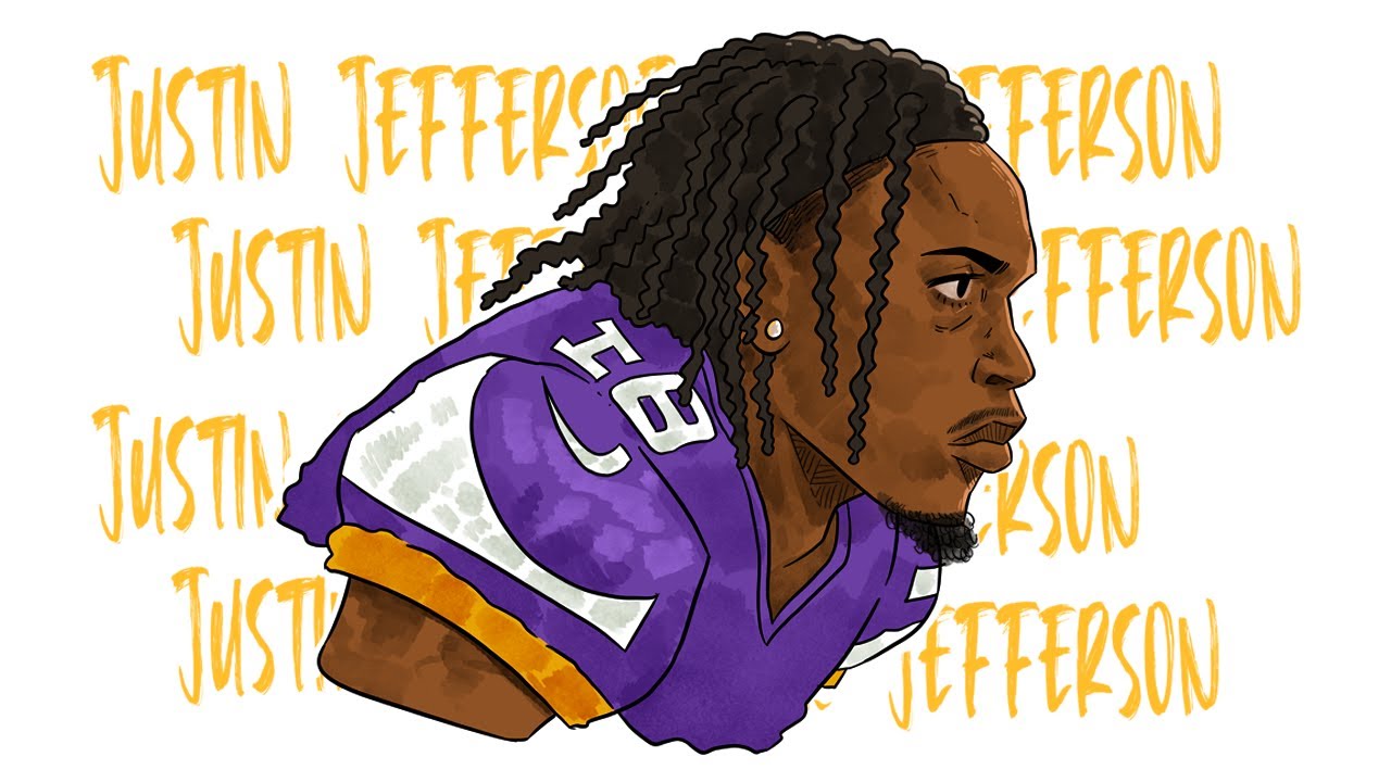 How to draw nfl justin jefferson