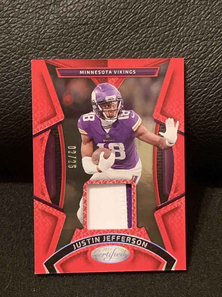 Panini certified football justin jefferson materials color patch red