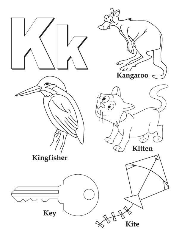 My a to z coloring book letter k coloring page alphabet coloring pages coloring worksheets for kindergarten preschool coloring pages