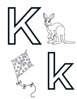 Letter k alphabet coloring page sheet by knox worksheets tpt