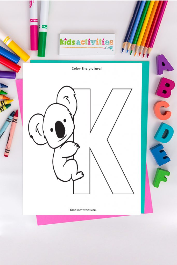 Letter k coloring page free alphabet coloring page kids activities blog
