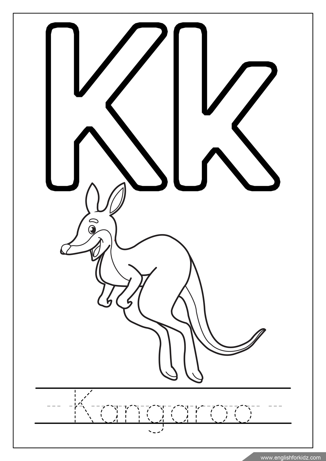 English for kids step by step alphabet coloring pages letters k