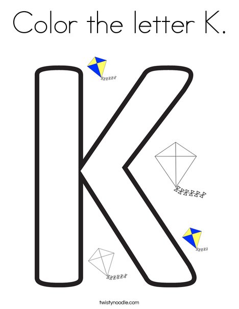 Color the letter k coloring page