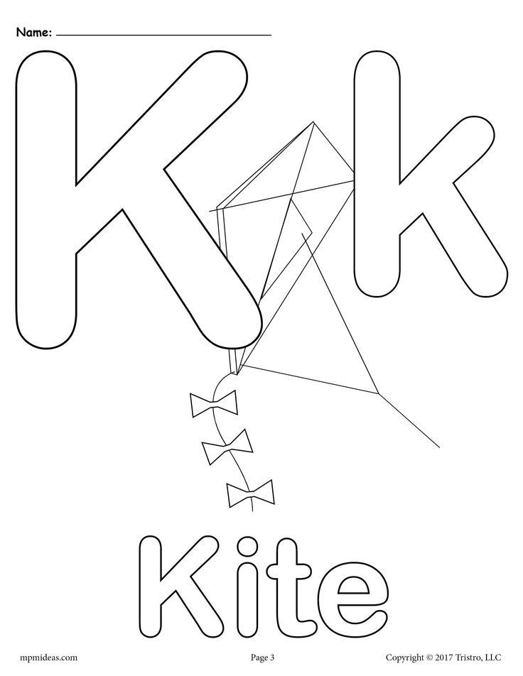 Letter k alphabet coloring pages