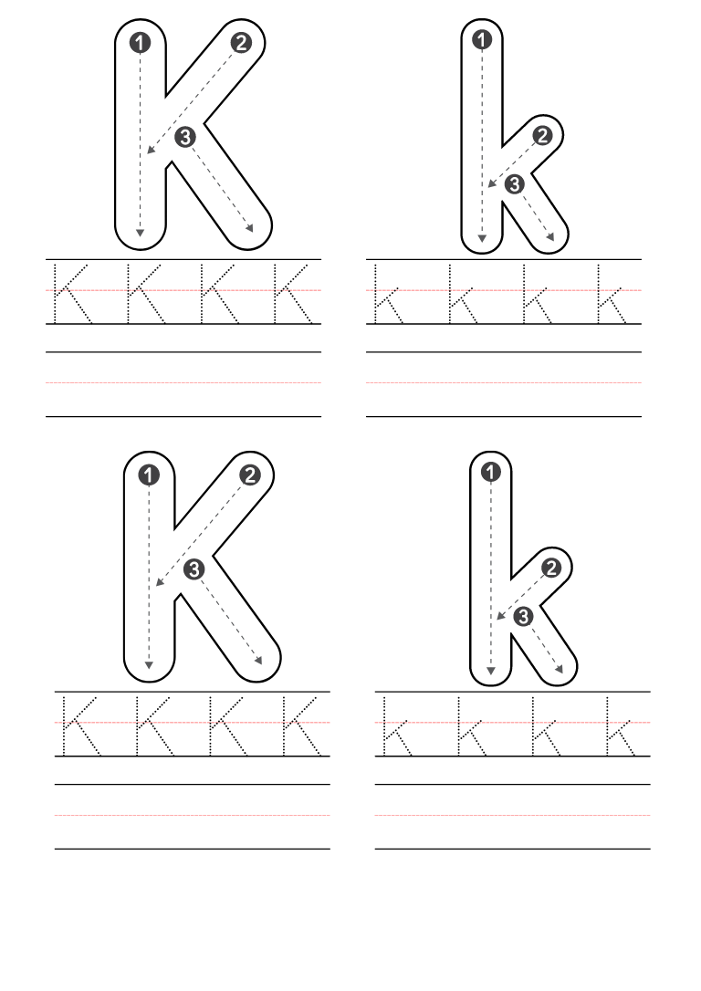 Free letter k coloring pages printable pdf