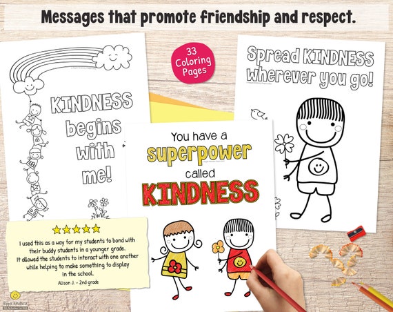 Printable kindness coloring pages for kids growth mindset worksheets or art project kindness day activity