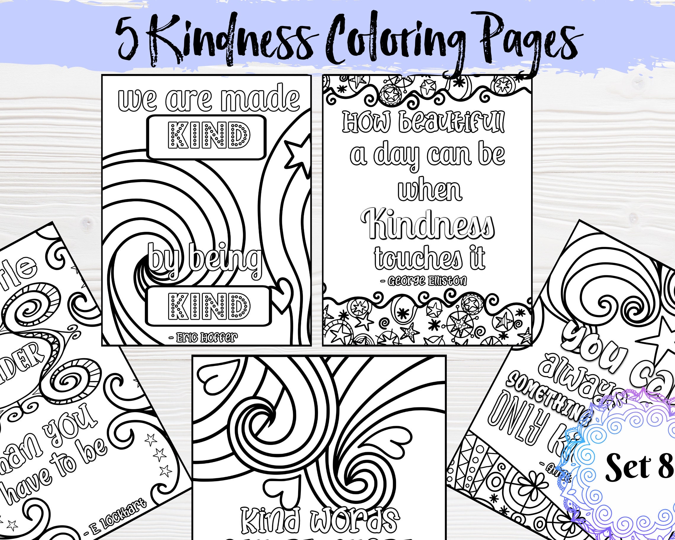 Printable kindness coloring pages teaching kindnesspromote kindness in the classroomkindness activitiesdigitalinstant download set