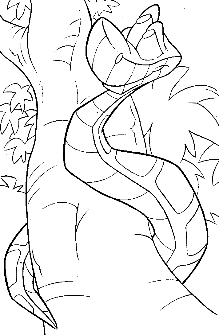 Jungle book kaa coloring page