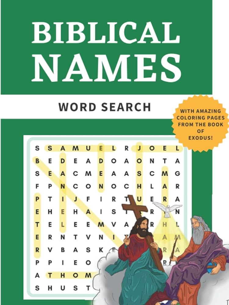 Biblical names word search puzzle book for kids age