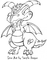 Kachi dragon coloring page freeuse by sampledragon