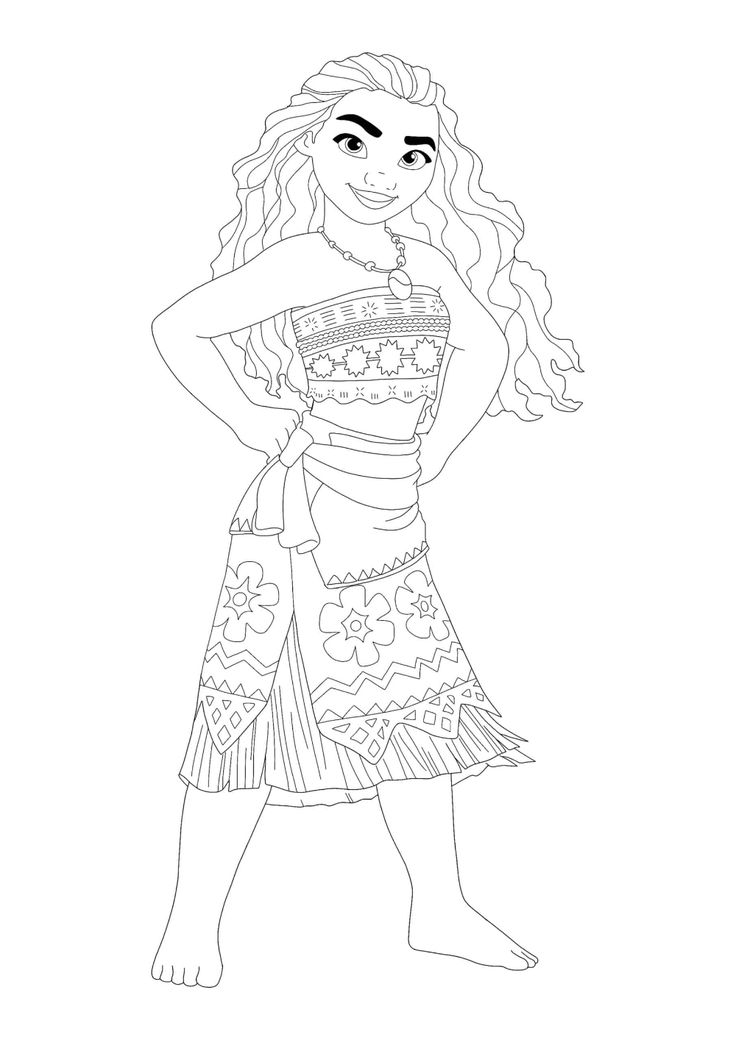 Princess moana coloring pages