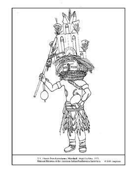 Lomakema marshall hopi kachina coloring page lesson plan ideas