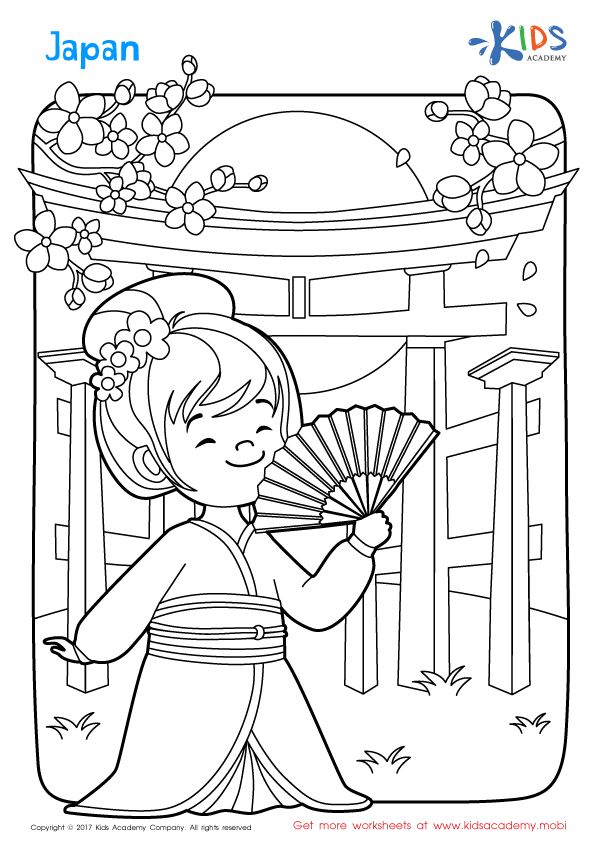 Japan coloring page coloring pages free kids coloring pages detailed coloring pages