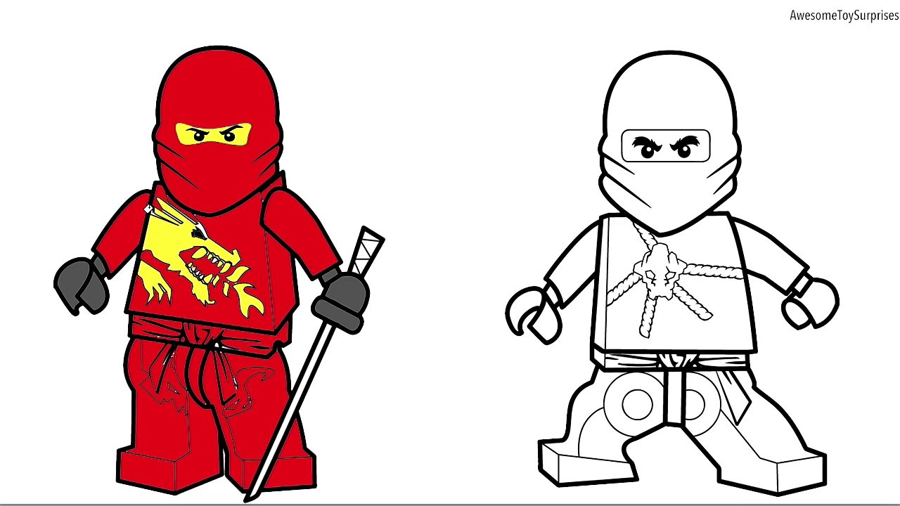 Lego ninjago cole and kai coloring page fun coloring activity for kids toddlers children