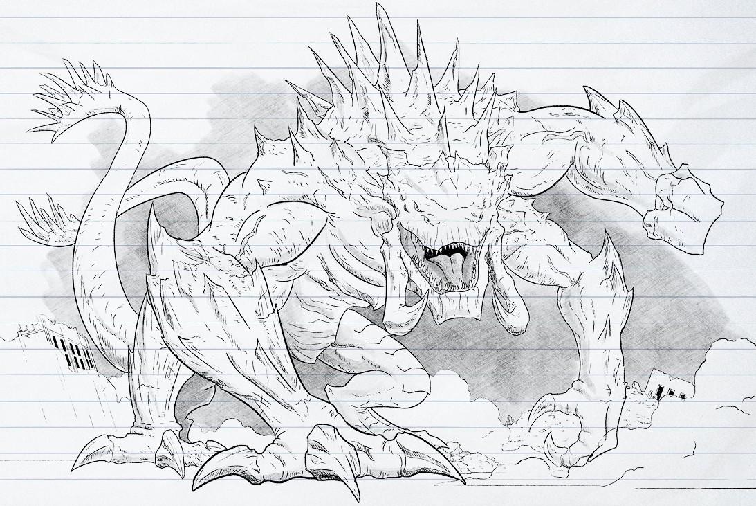 My drawing of the mega kaiju rkaiju