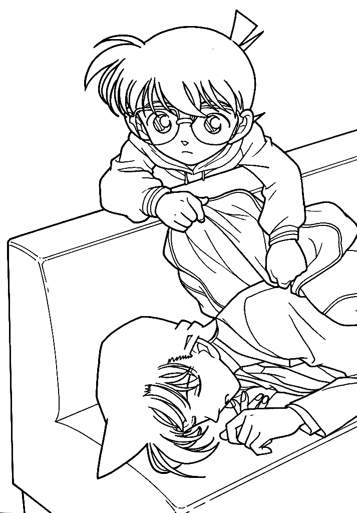 Detective conan coloring pages printable for free download