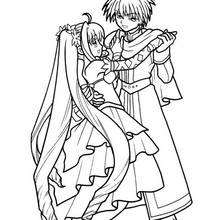 Luchia with kaito coloring pages