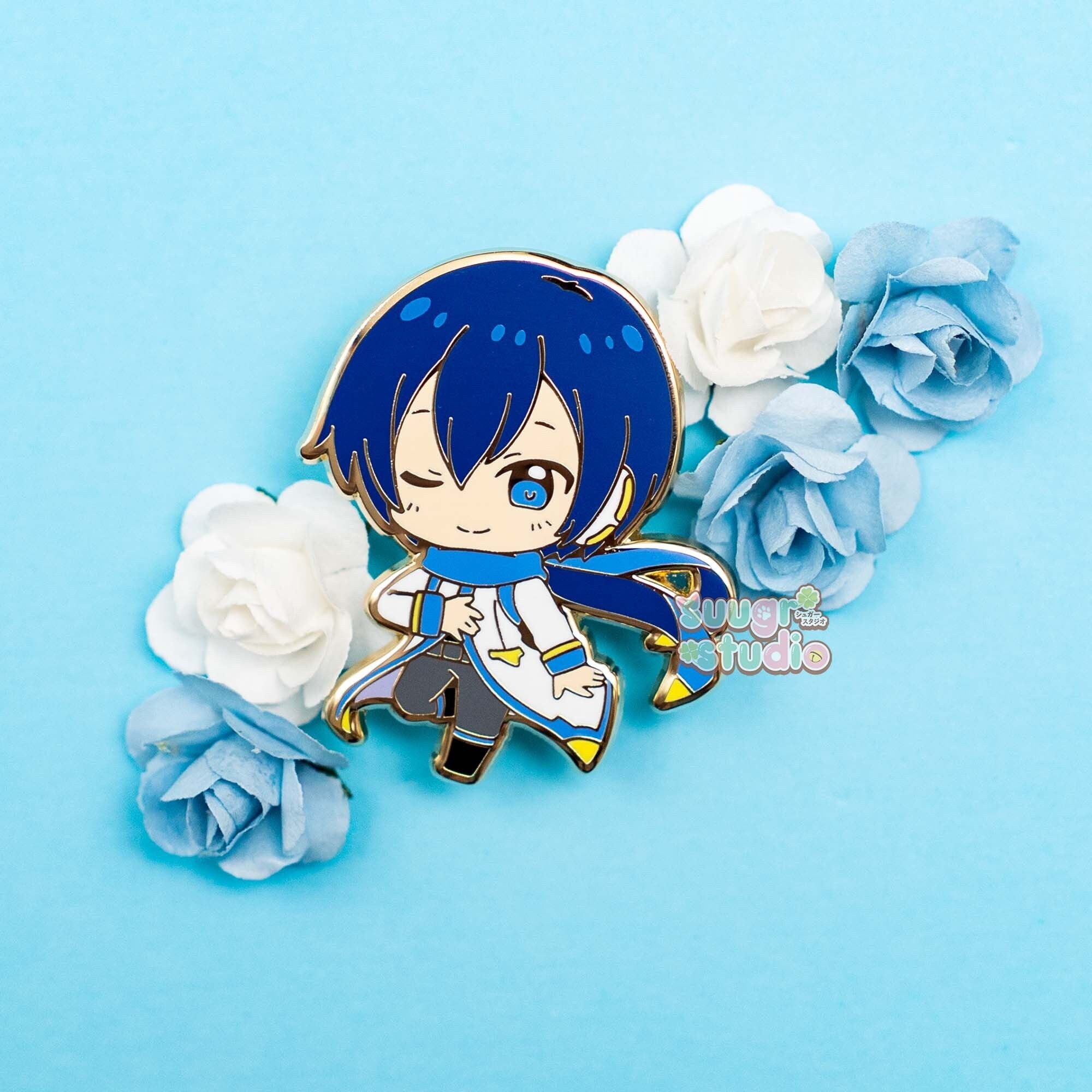 Virtual vocalist kaito hard enamel pin valentines day gift