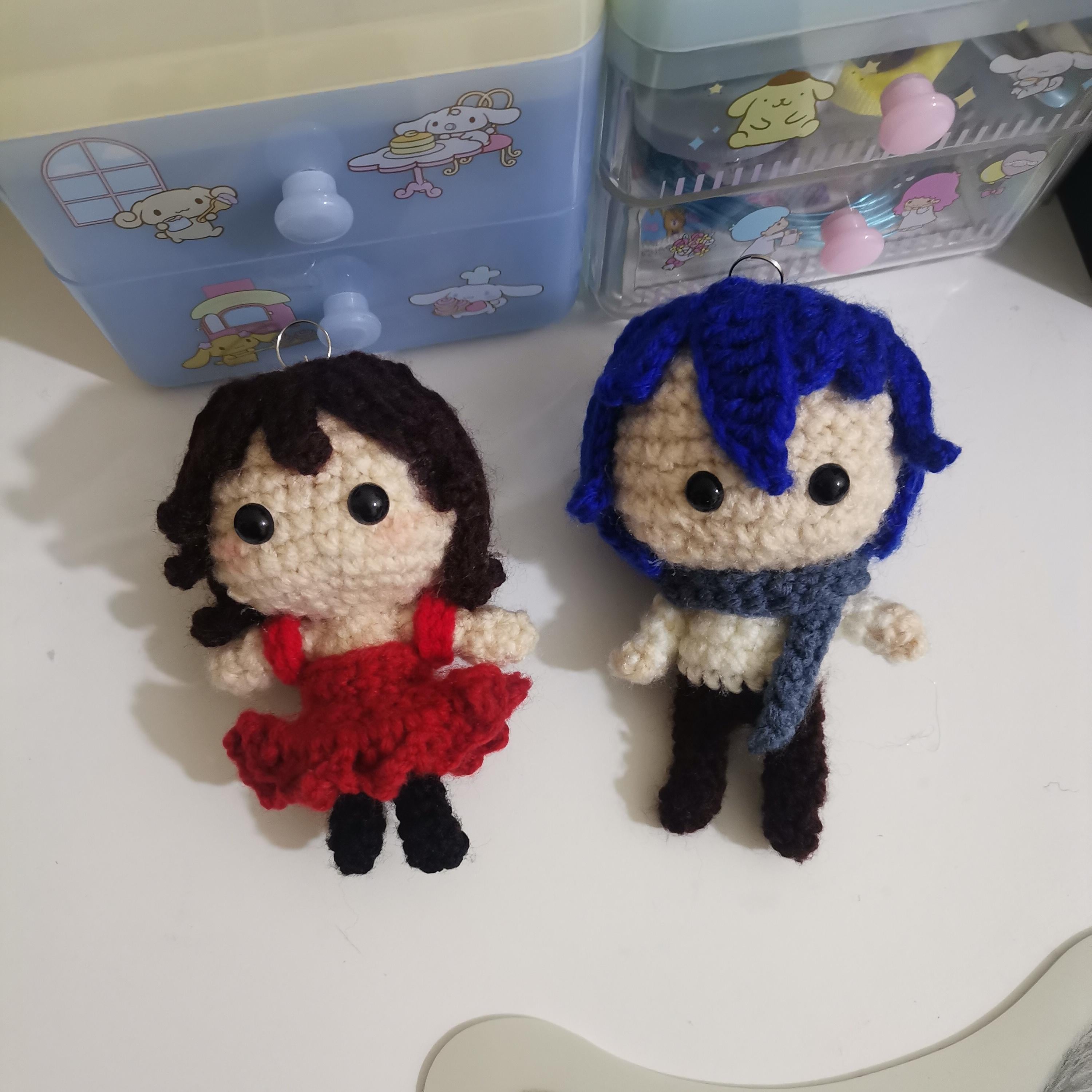 Meiko and kaito crochet dolls rvocaloid