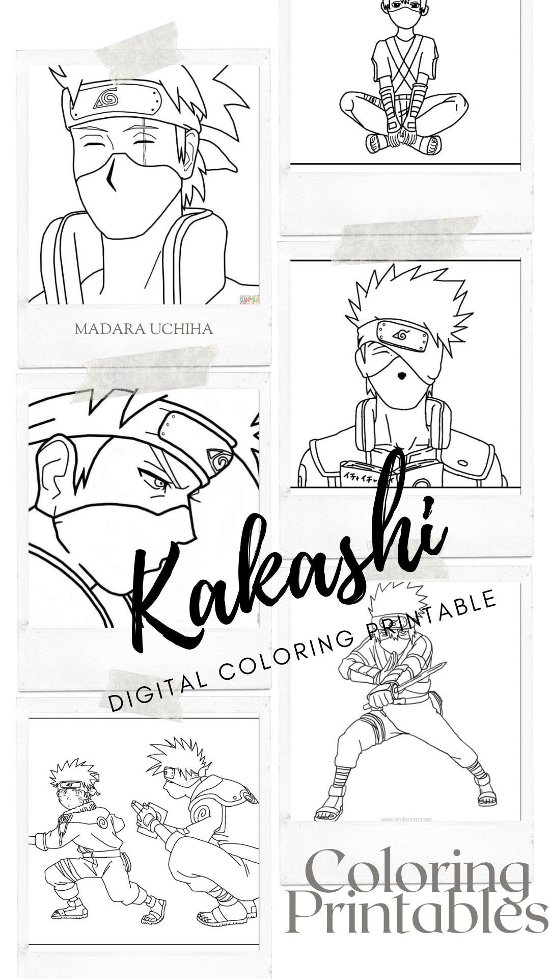 Kakashi coloring pages printable sketch outline lineart to