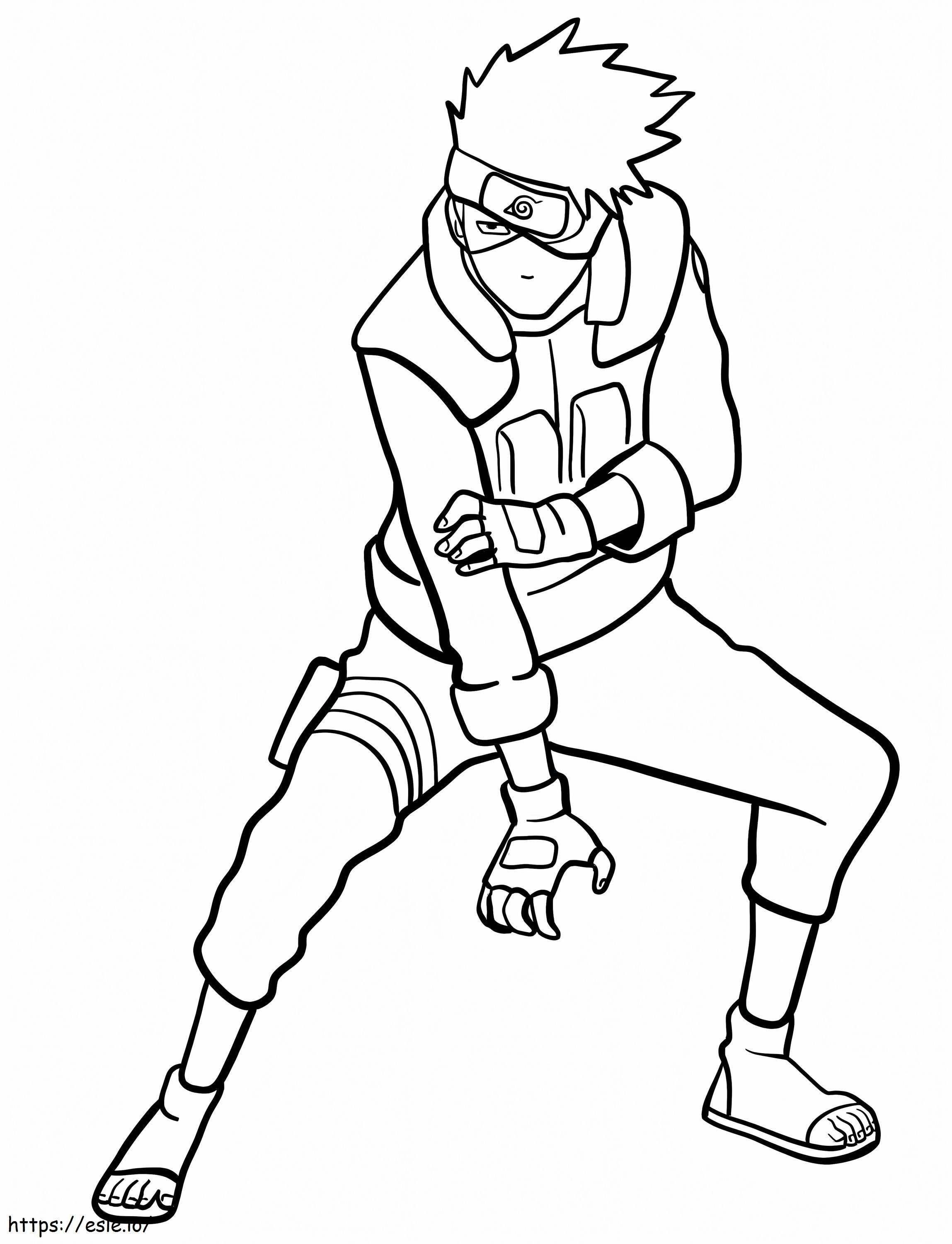 Simple kakashi coloring page