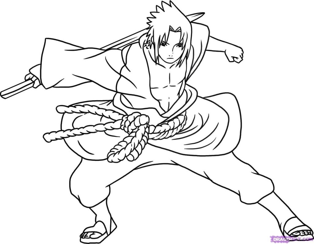 Coloring page of naruto sasuke sakura kakashi from naruto