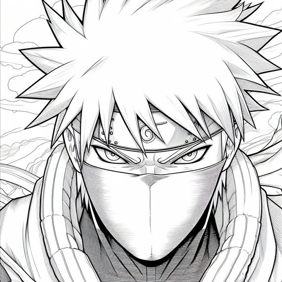 Kakashi coloring pages instant download