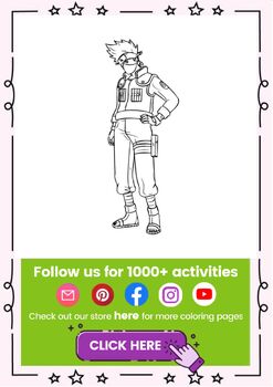 Free kakashi hatake coloring pages printable worksheets for kids mcpo