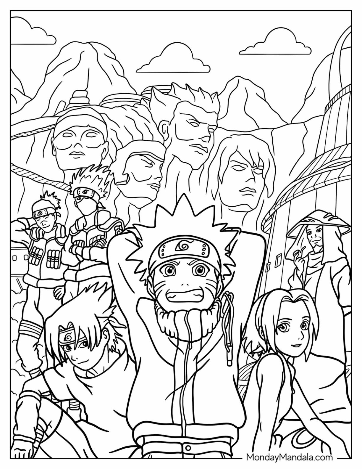 Naruto coloring pages free pdf printables