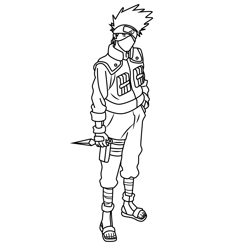 Kakashi hatake naruto coloring page for kids