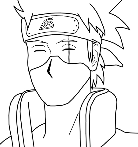 Kakashi hatake from naruto coloring page free printable coloring pages