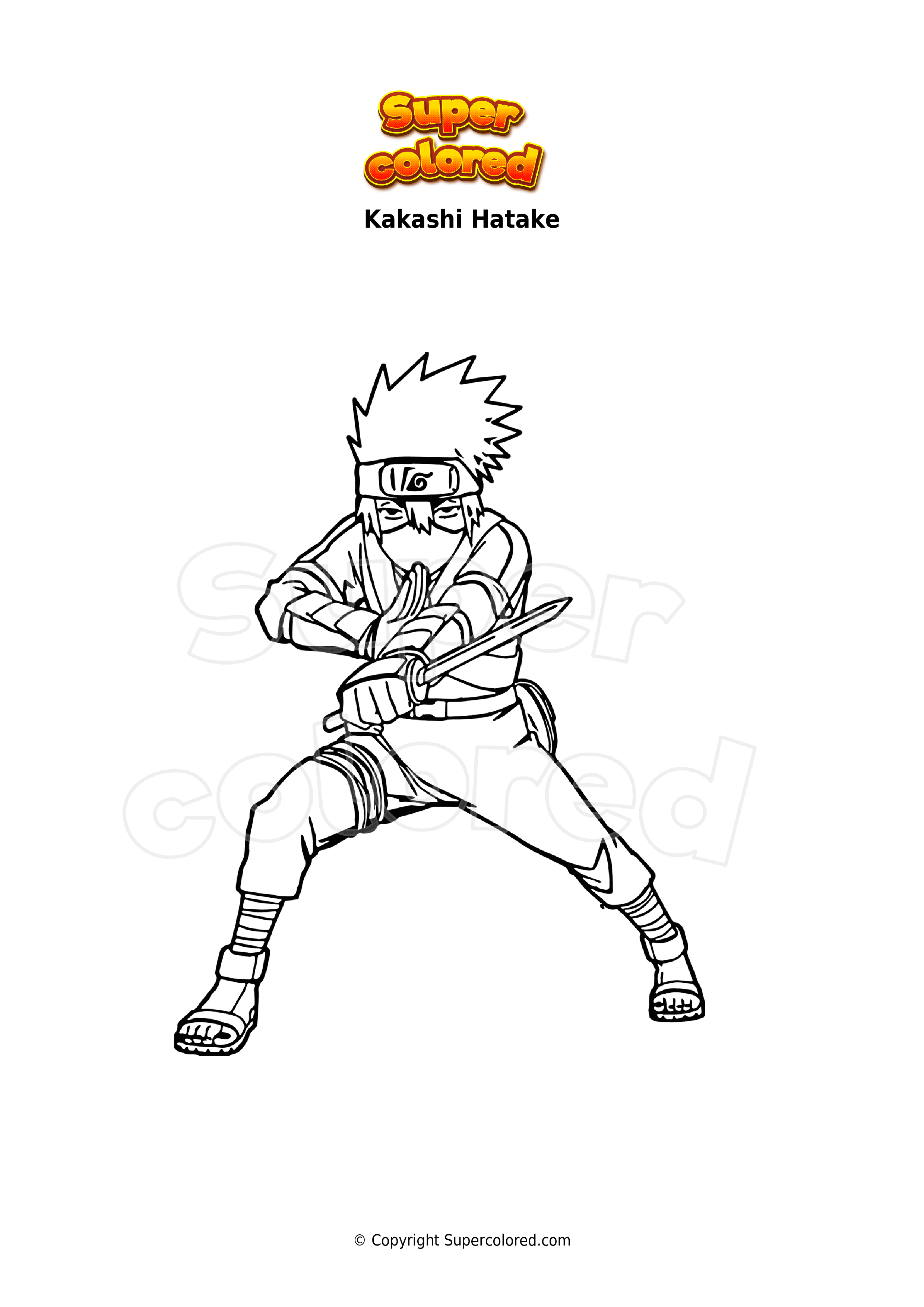 Coloring page kakashi hatake