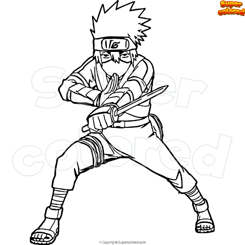 Coloring page kakashi hatake