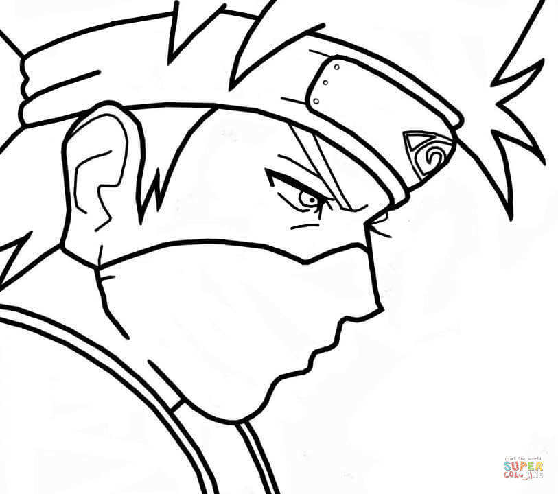 Kakashi hatake from naruto coloring page free printable coloring pages