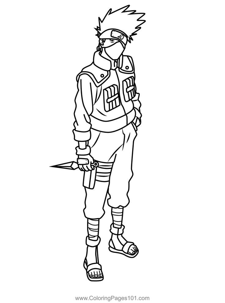 Kakashi hatake naruto coloring page kakashi hatake kakashi naruto sketch drawing