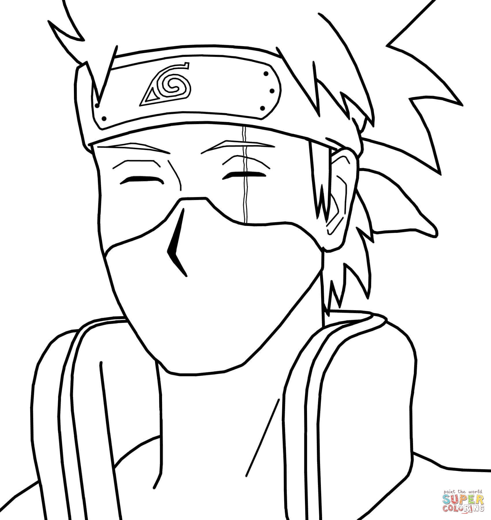 Kakashi hatake from naruto coloring page free printable coloring pages