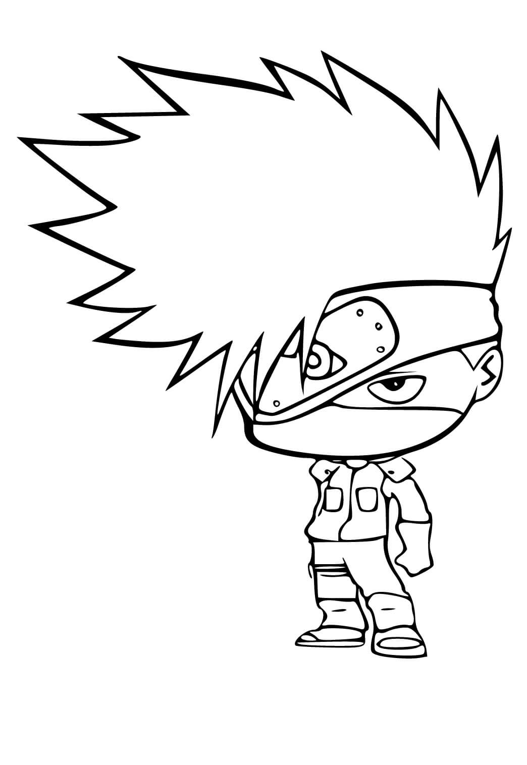 Funny chibi kakashi coloring page