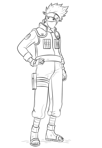 Kakashi hatake coloring page free printable coloring pages