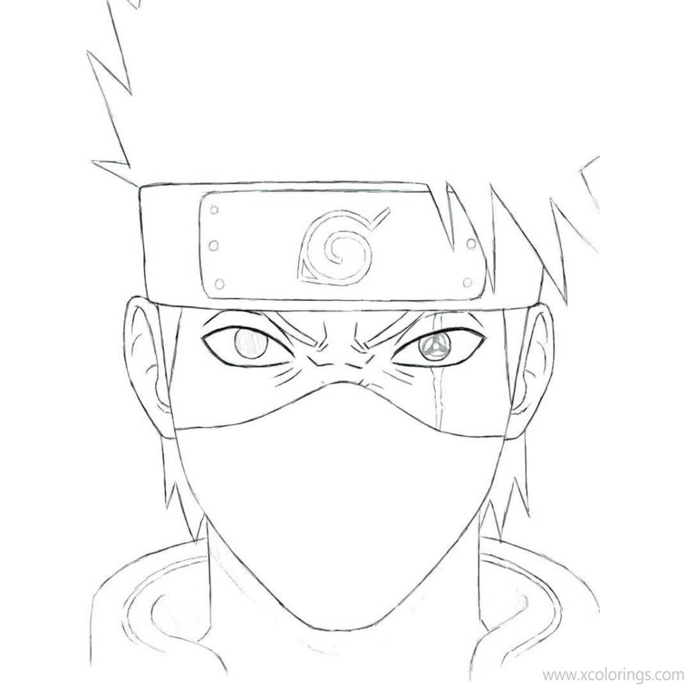 Kakashi with mask colorg pages colorg pages color mask