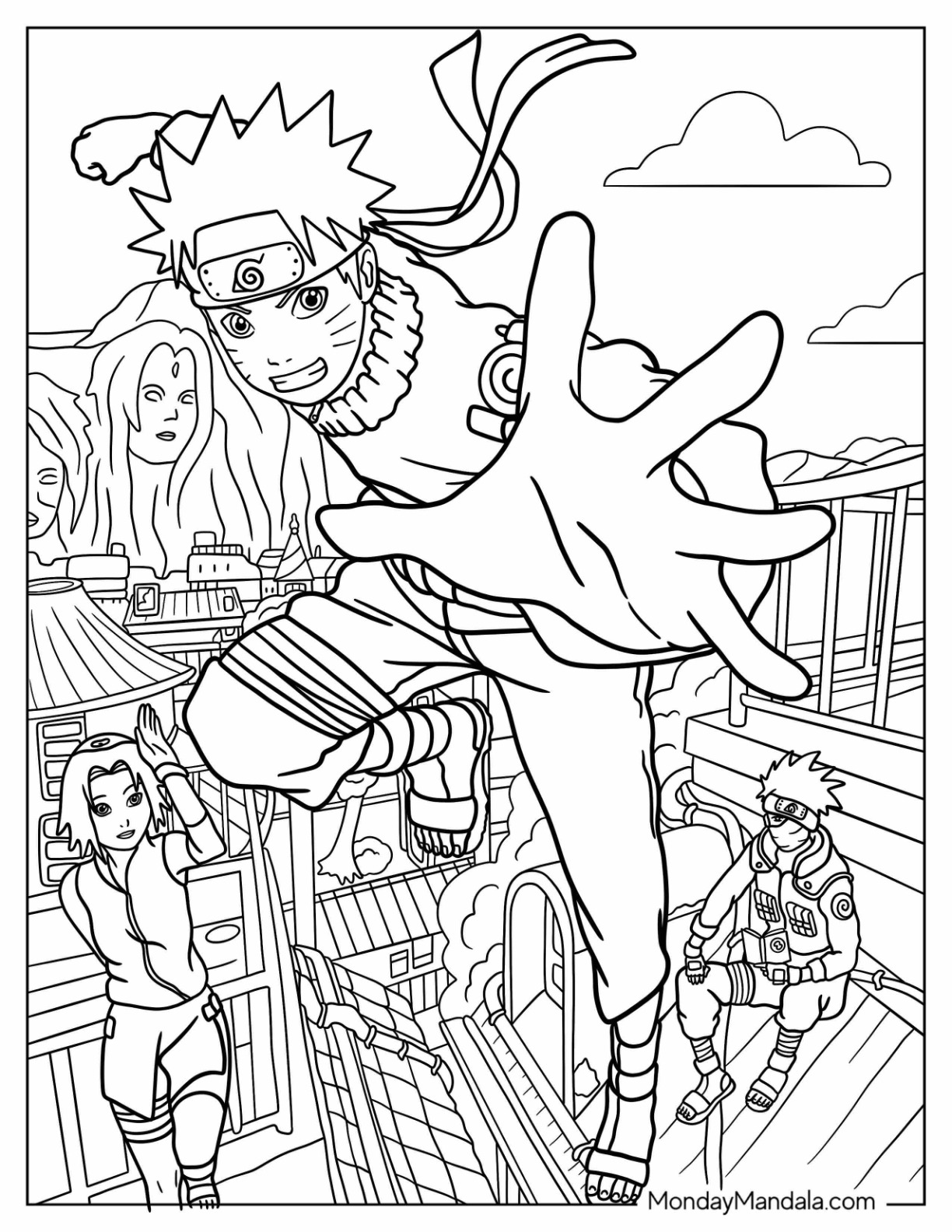 Naruto coloring pages free pdf printables