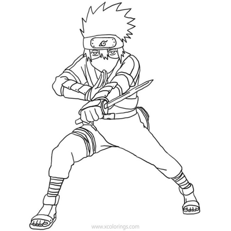 Powerful kakashi coloring pages