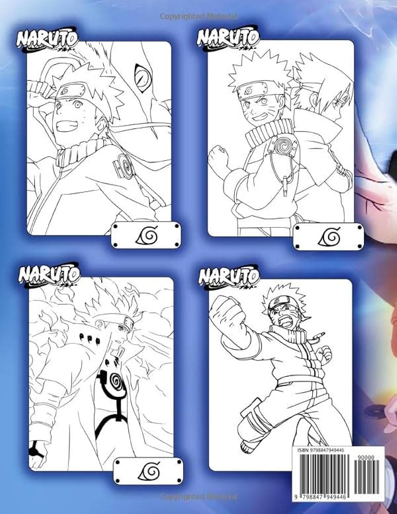 Nãrutãµ coloring book new edition coloring pages filled with characters kakashi itachi sasuke sakura nãrutãµ the colouring books for kids adults teens and fans paperback castro kãvim books